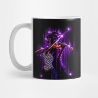 Toon black woman playing violin Mug